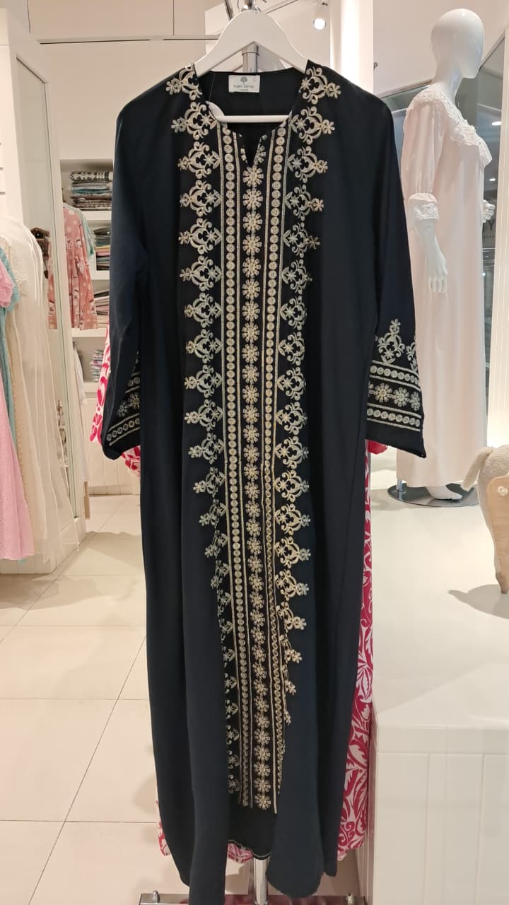 Elegant Light Blue Embroidered Jalabiya - Yasmin