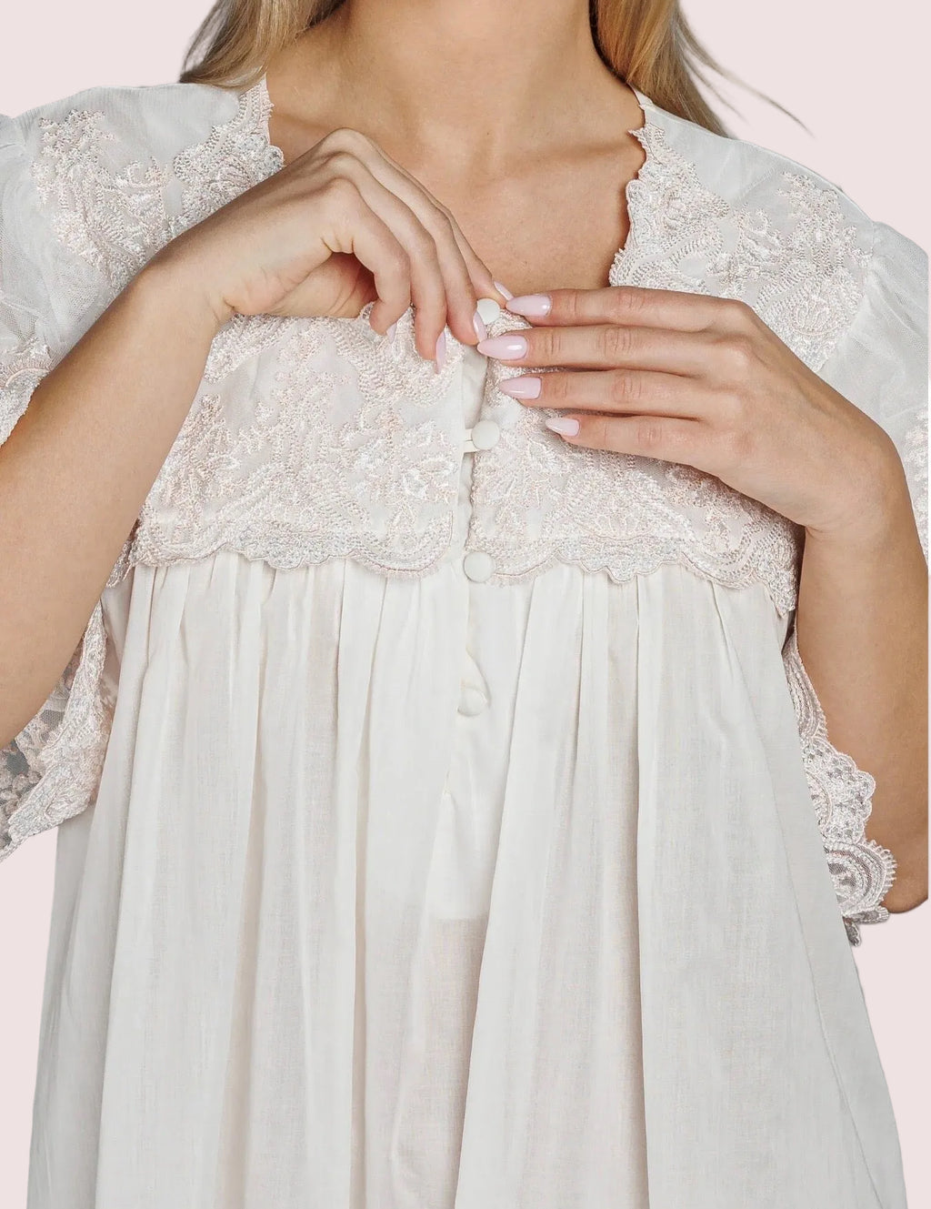 Lilium - Cotton Night Dress with Front Button