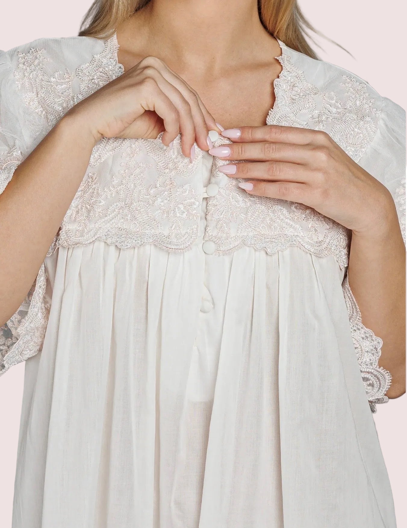 Lilium - Cotton Night Dress with Front Button