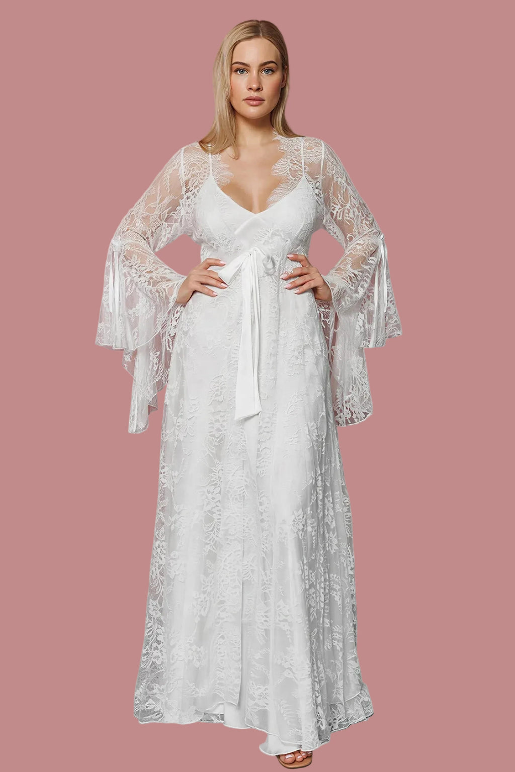 Esme - Satin Lace Ling Chemise Nightwear Set