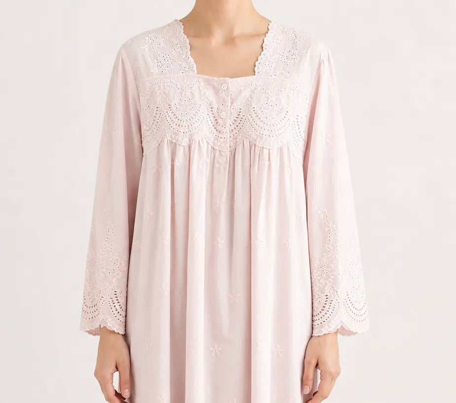 Premium Cotton Broderie Anglaise Night Dress