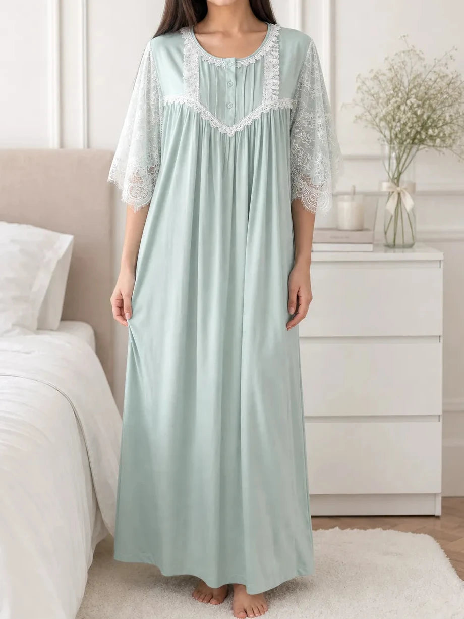 Oleander - Rayon Nightdress with lace details