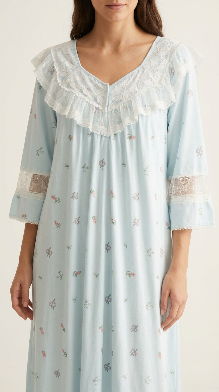 Soft Pink Cotton Nightgown - Daisy