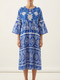 Cotton Jalabiya - Cornflower