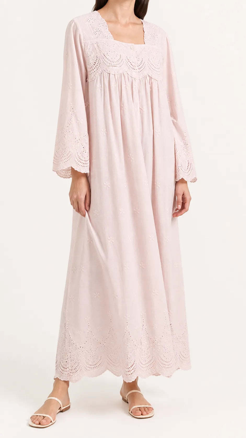 Premium Cotton Broderie Anglaise Night Dress