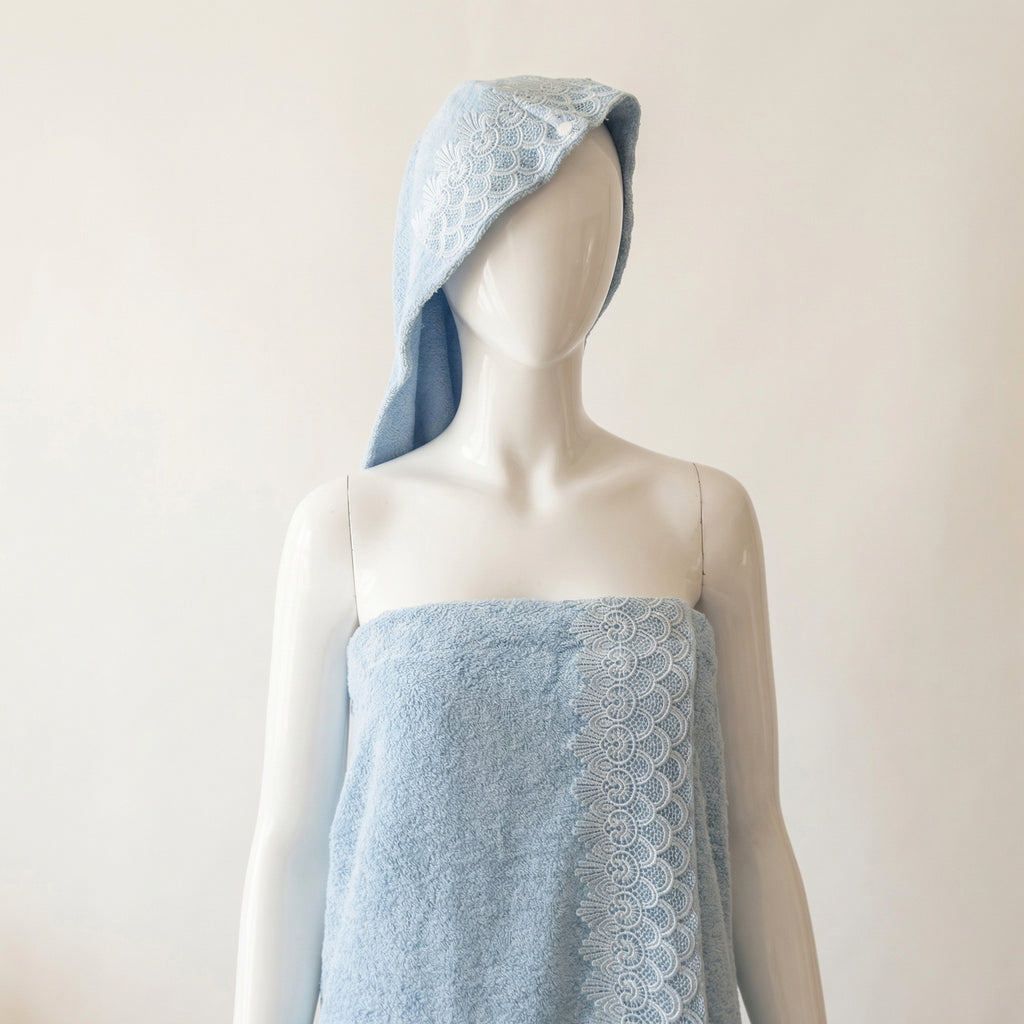 Cotton Bath Wrap and Hair Towel - Goldenrod