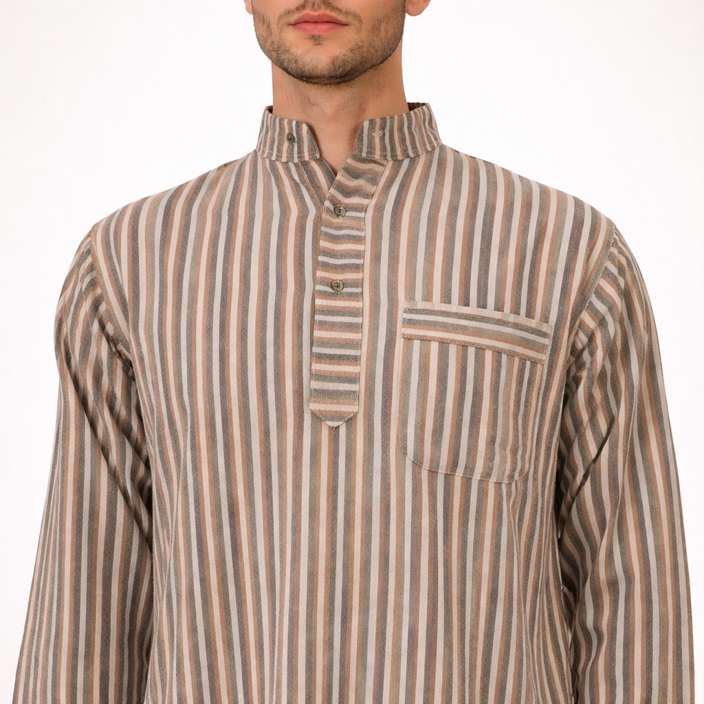Cotton Men's Jalabiya - Fennel