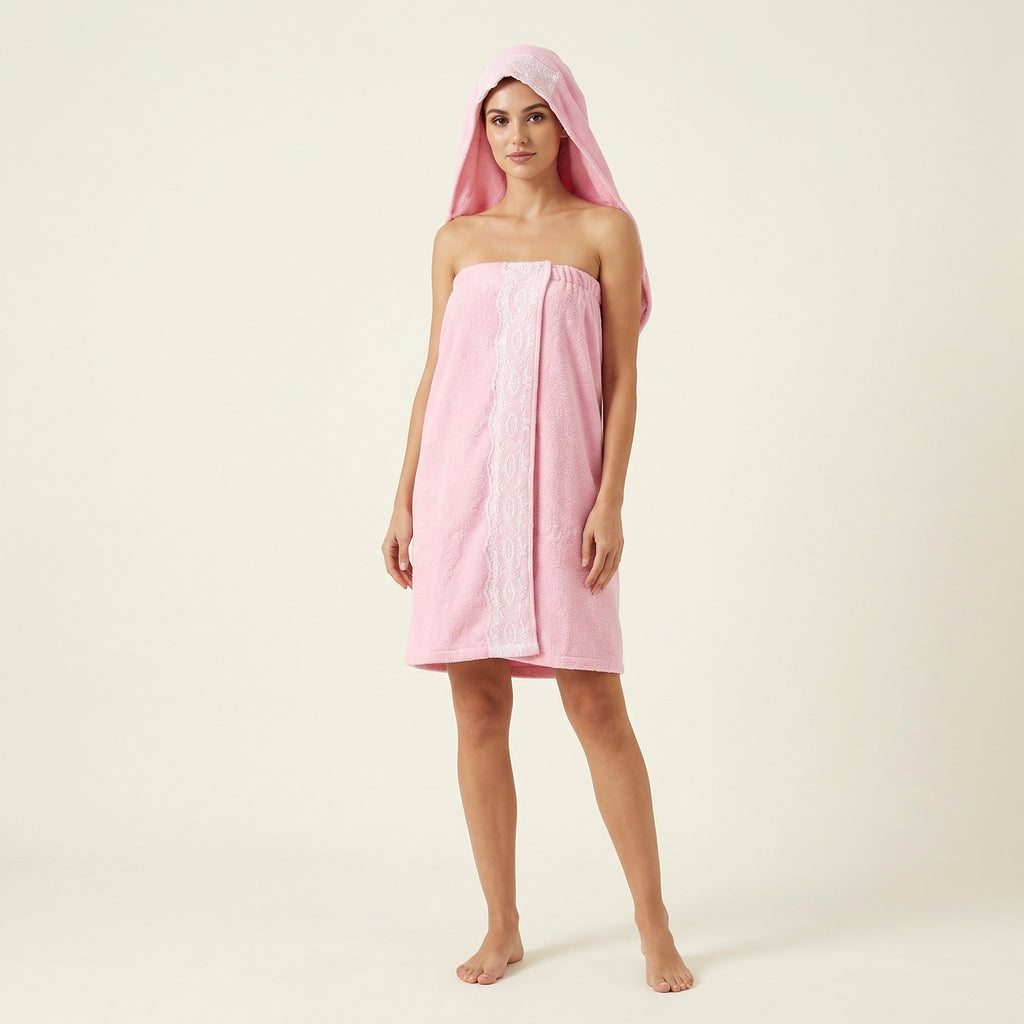 Cotton Bath Wrap and Hair Towel - Muscari