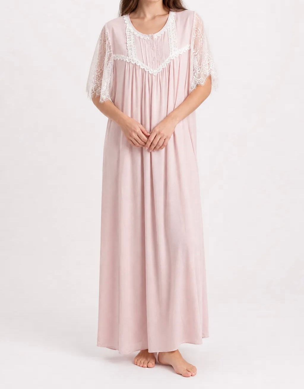 Oleander - Rayon Nightdress with lace details