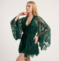 Bridal Satin Nightdress with Lace Robe Set
