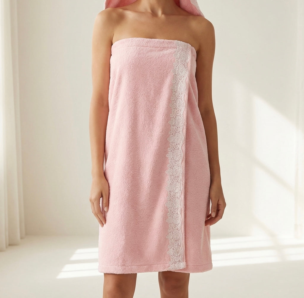 Cotton Bath Wrap and Hair Towel - Mayflower