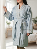 Cotton Bath Robe - Bluebell